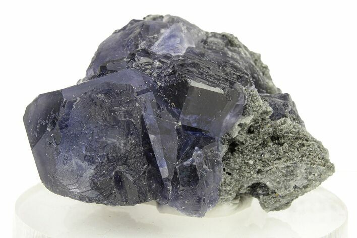 Purple Cube-Dodecahedron Fluorite Crystal with Quartz - China #257586